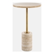 Uttermost Malya Travertine Accent Table in Tan