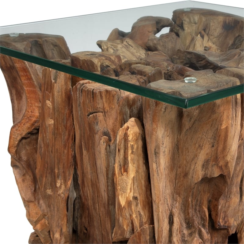 Uttermost Rozel Teak Wood End Table