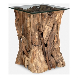 Uttermost Rozel Teak Wood End Table