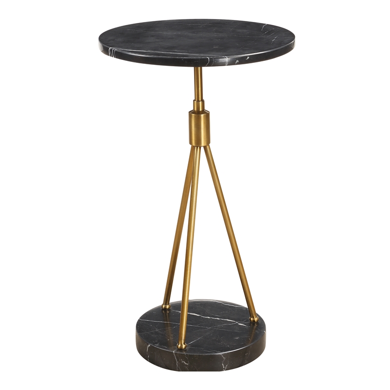Uttermost Rosston Black Marble Accent Table