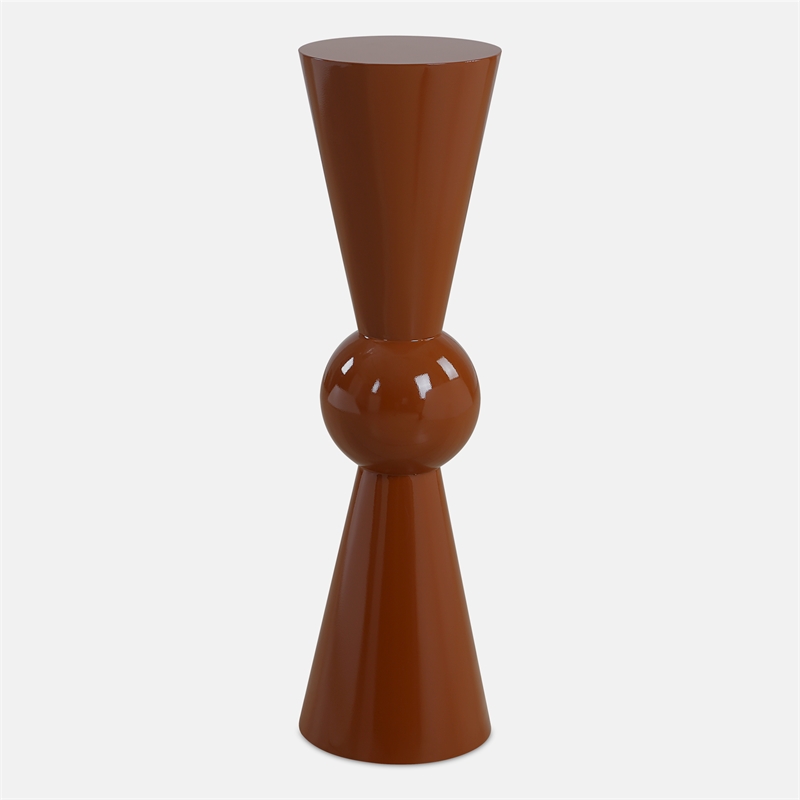 Uttermost Hepler Gloss Terracotta Drink Table in Brown
