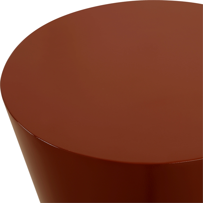 Uttermost Hepler Gloss Terracotta Drink Table in Brown