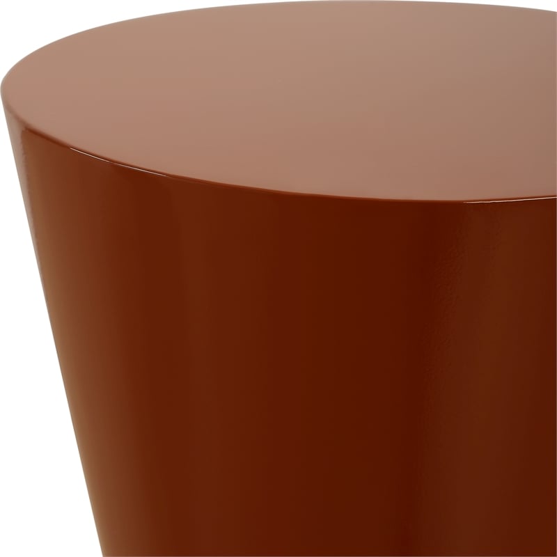 Uttermost Hepler Gloss Terracotta Drink Table in Brown