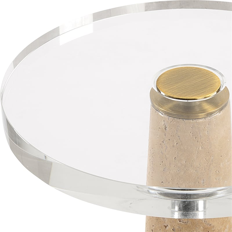 Uttermost Niari Travertine Drink Table in Brown