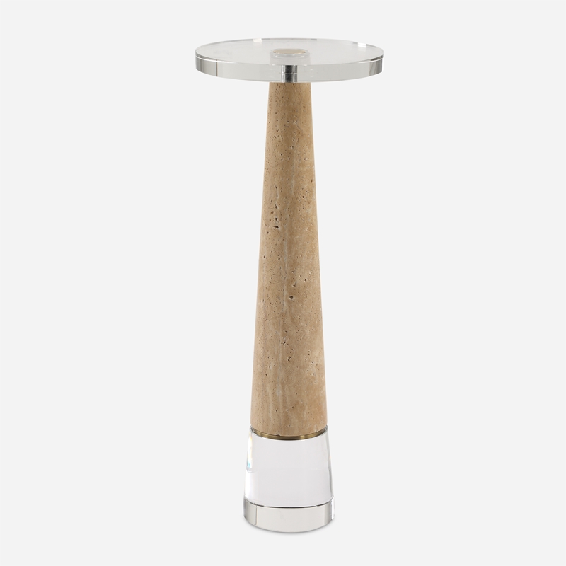 Uttermost Niari Travertine Drink Table in Brown