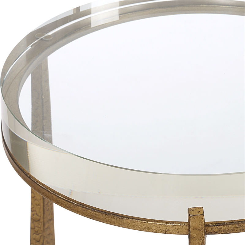Uttermost Midas Antique Gold Accent Table