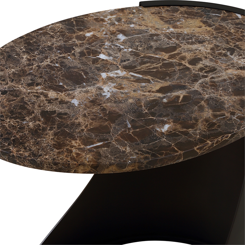 Uttermost Welling Modern Metal Side Table in Chocolate