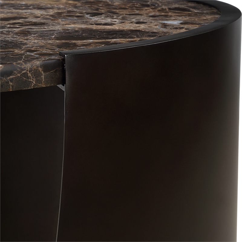 Uttermost Welling Modern Metal Side Table in Chocolate