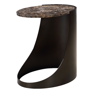 Uttermost Welling Modern Metal Side Table in Chocolate