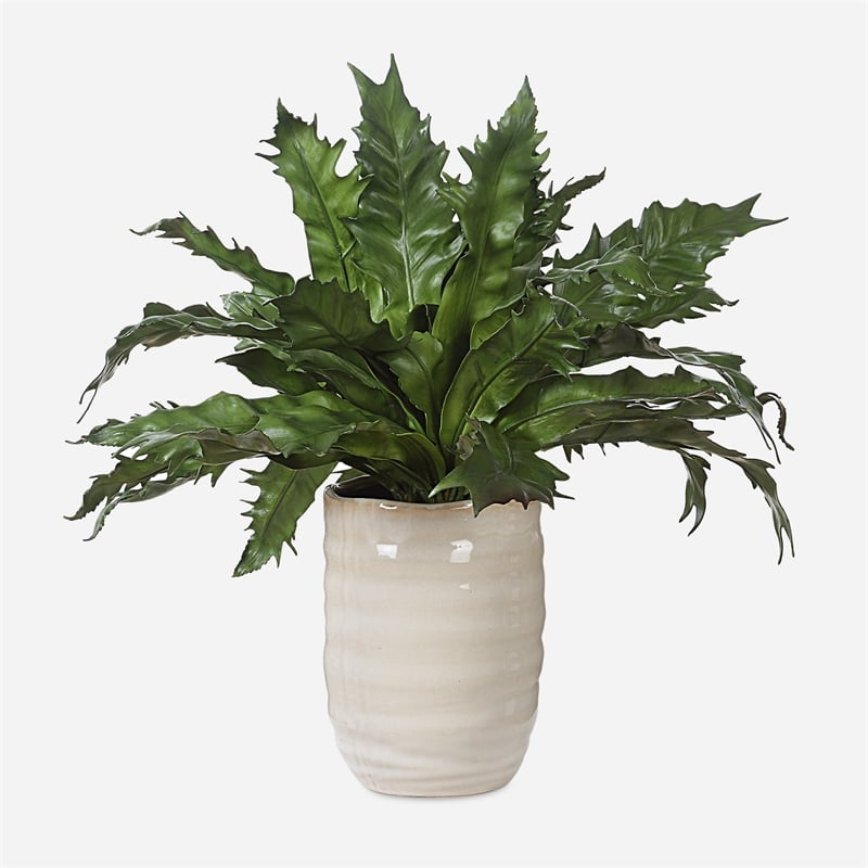 Uttermost Verdure Fern In Glazed Pot in Multi-Color