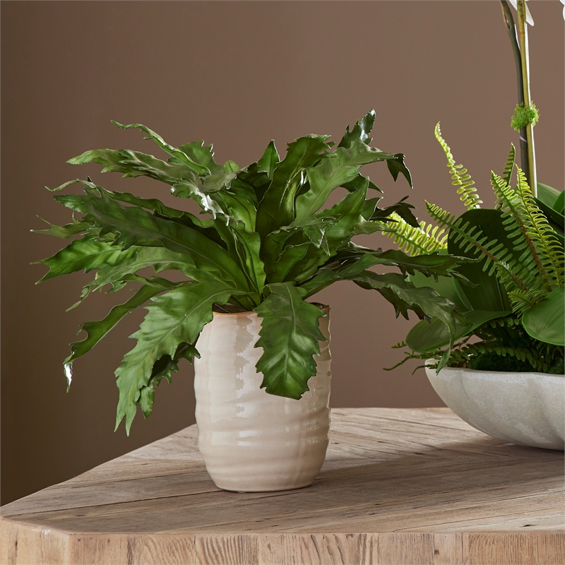 Uttermost Verdure Fern In Glazed Pot in Multi-Color