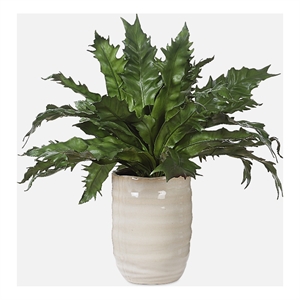 Uttermost Verdure Fern In Glazed Pot in Multi-Color