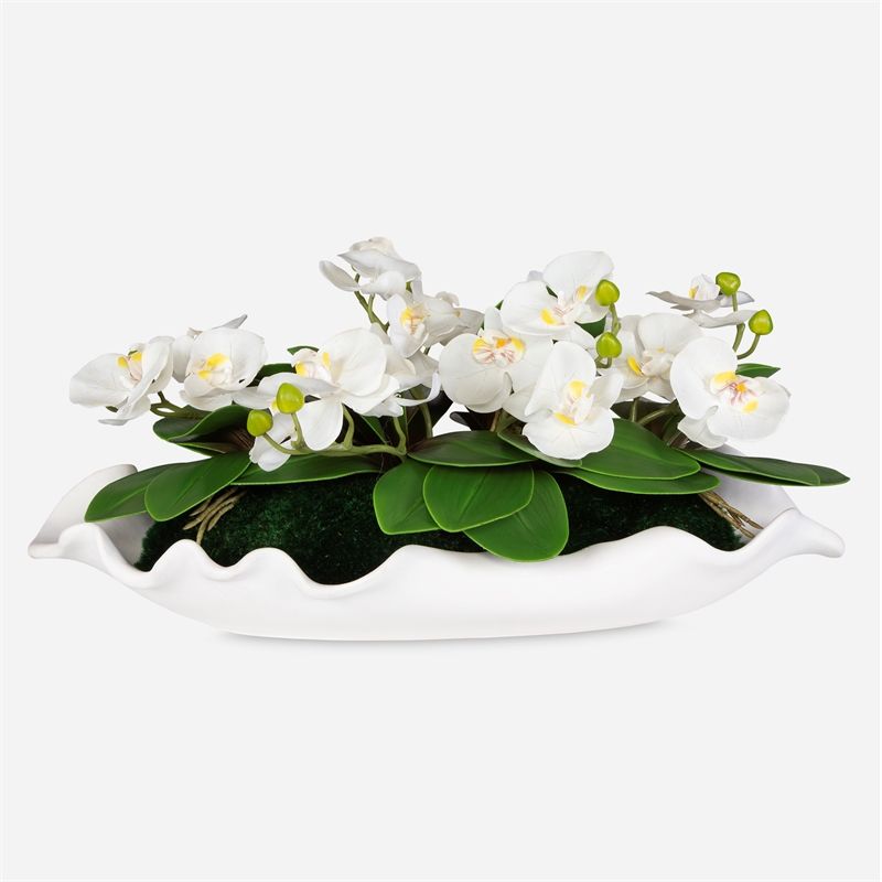 Uttermost Opulence Orchid Centerpiece With Bowl in Multi-Color