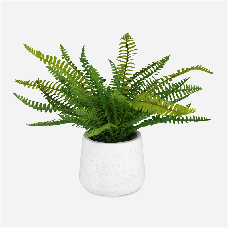 Uttermost Boston Fern In White Ceramic Pot in Multi-Color