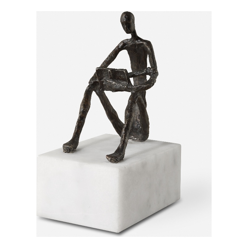 Uttermost Sit Back Relax And Read Iron Sculpture in Brown
