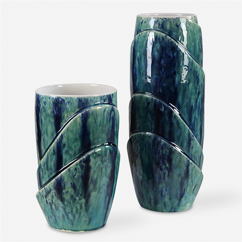 Uttermost Tranquil Duo Vases in Blue (Set of 2)