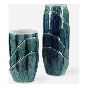 Uttermost Tranquil Duo Vases in Blue (Set of 2)