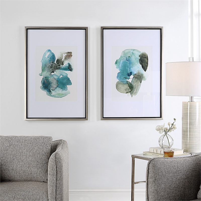 Uttermost Blueprints Watercolor Prints in Multi-Color (Set of 2)