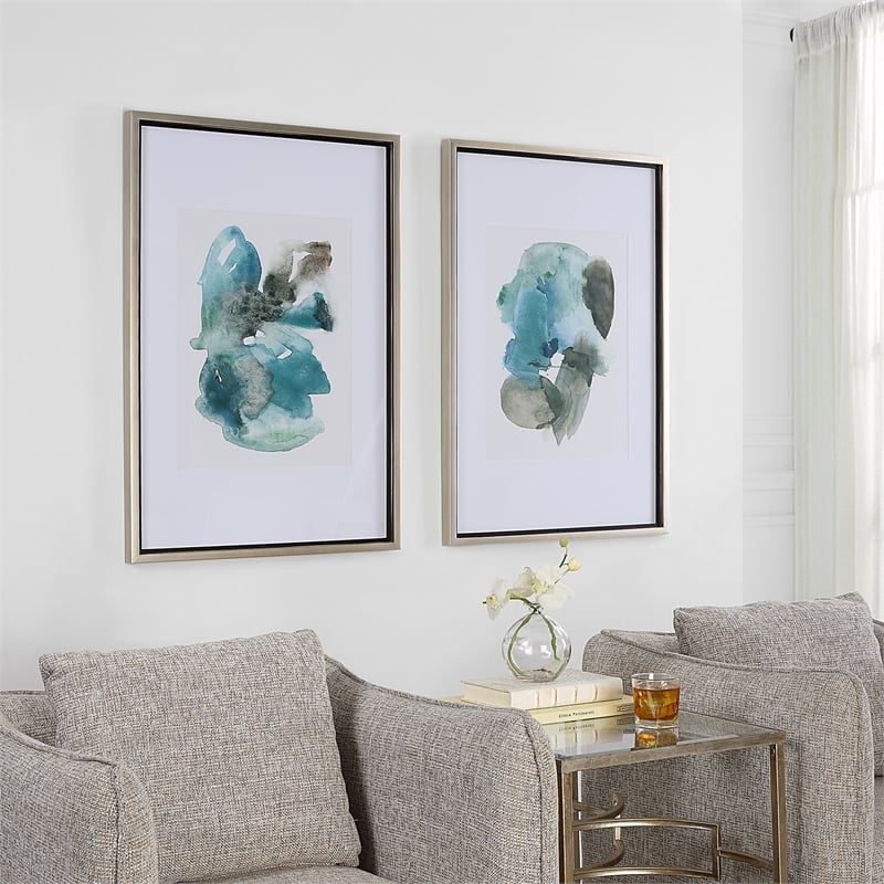 Uttermost Blueprints Watercolor Prints in Multi-Color (Set of 2)