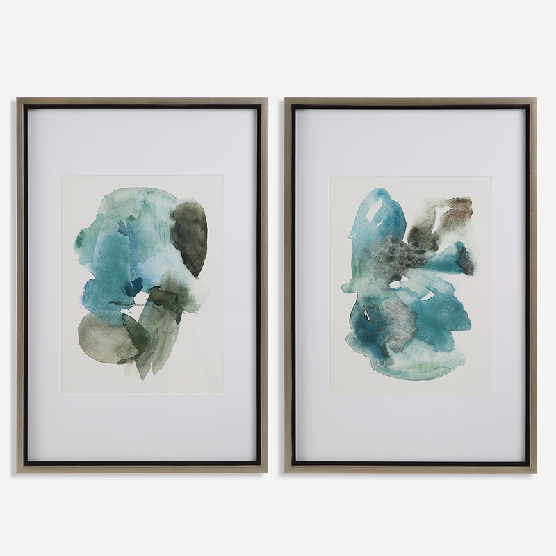 Uttermost Blueprints Watercolor Prints in Multi-Color (Set of 2)
