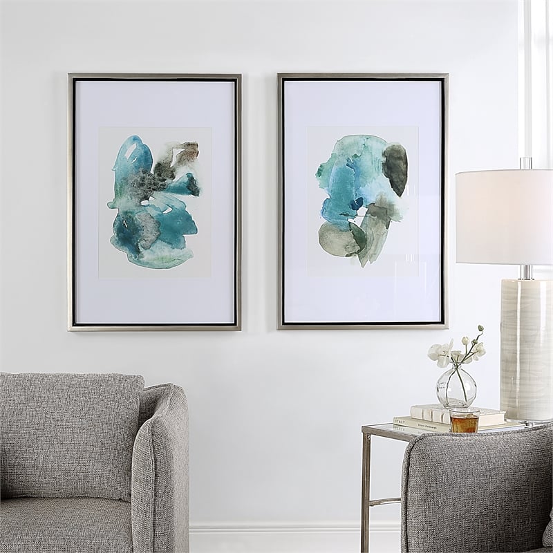 Uttermost Blueprints Watercolor Prints in Multi-Color (Set of 2)