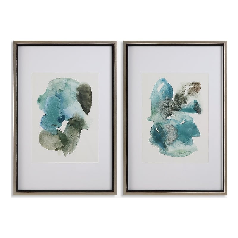 Uttermost Blueprints Watercolor Prints in Multi-Color (Set of 2)