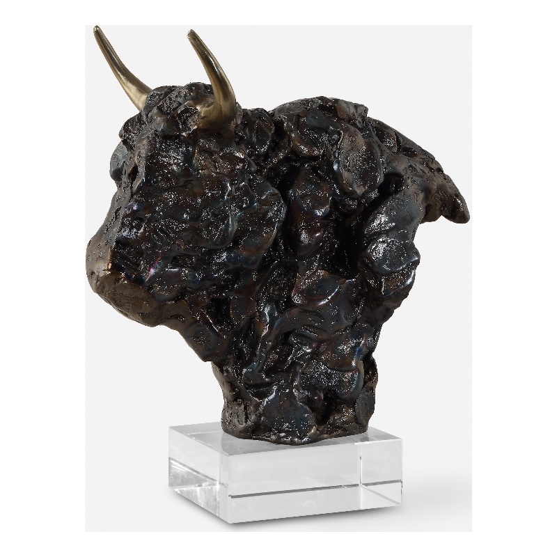 Uttermost Bison Bust Bronze Sculpture