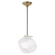 Uttermost Geodesic 1 Light Mini Pendant in Antique Brass