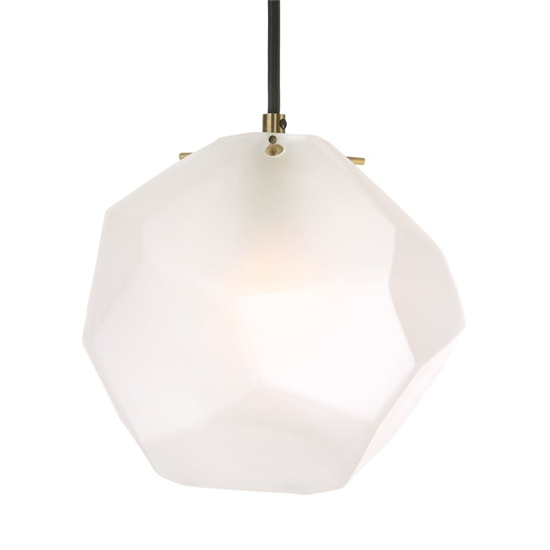 Uttermost Geodesic 1 Light Mini Pendant in Antique Brass