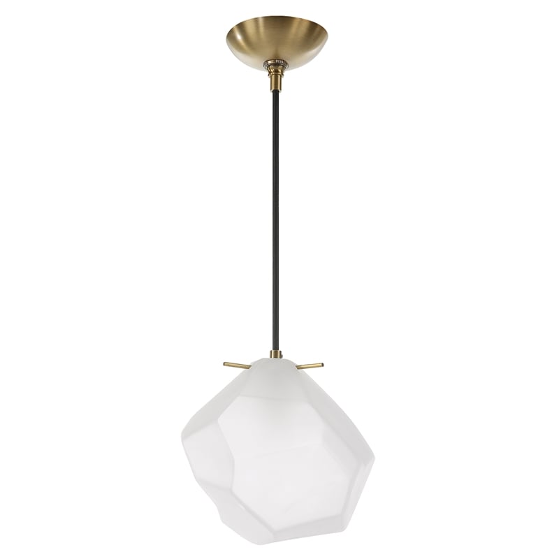 Uttermost Geodesic 1 Light Mini Pendant in Antique Brass