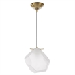 Uttermost Geodesic 1 Light Mini Pendant in Antique Brass