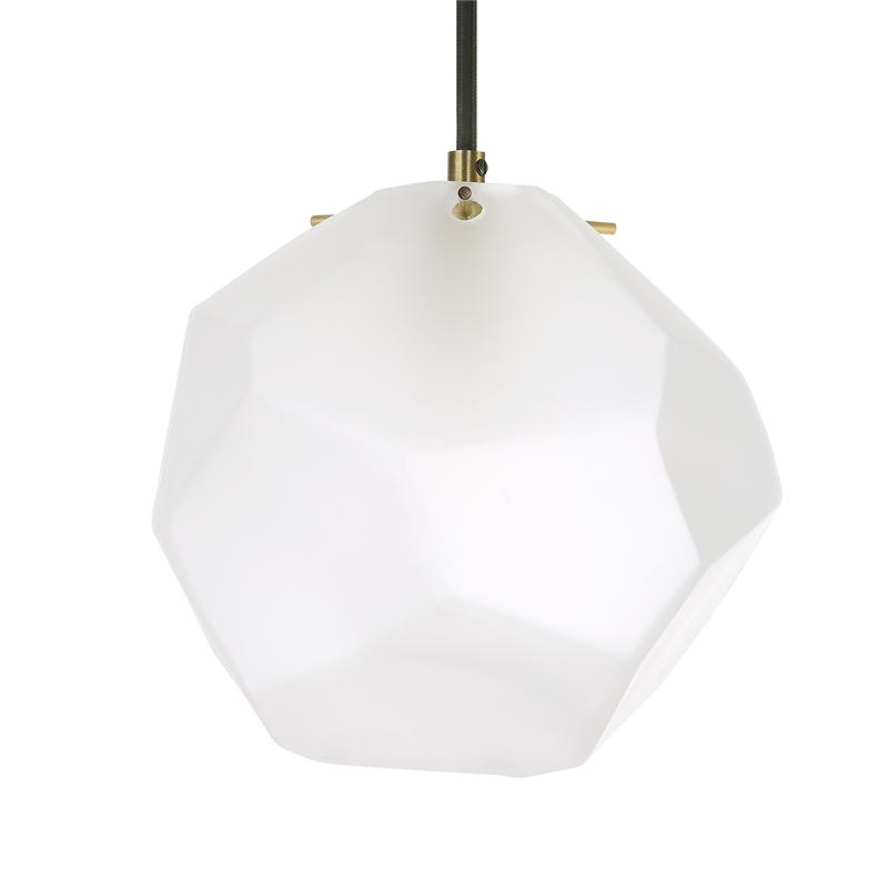 Uttermost Geodesic 1 Light Mini Pendant in Antique Brass