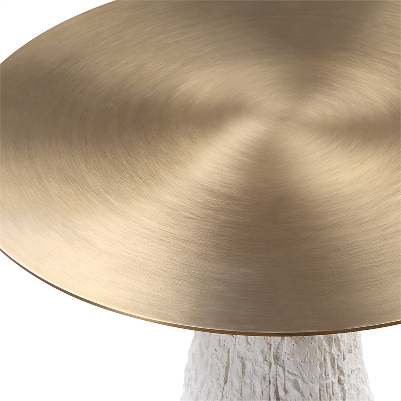 Uttermost Hollen White Stone Accent Table
