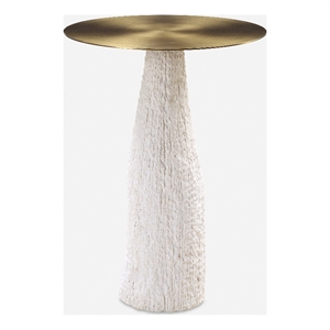 Uttermost Hollen White Stone Accent Table
