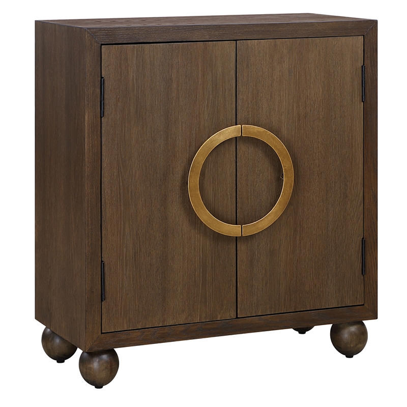 Uttermost Mayenne 2 Door Oak Wood Cabinet in Dark Oak