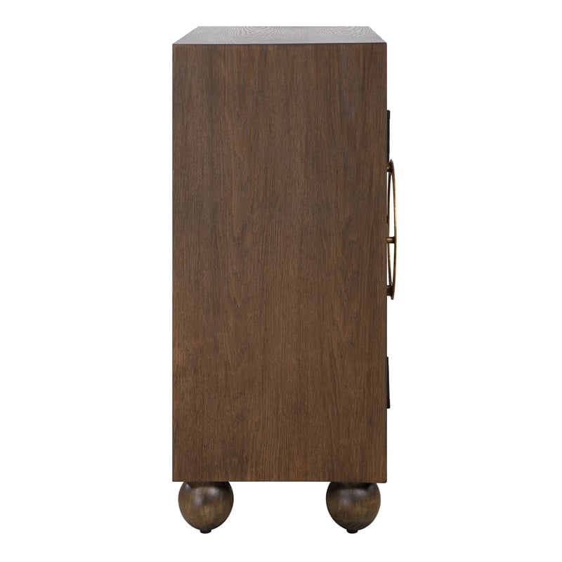 Uttermost Mayenne 2 Door Oak Wood Cabinet in Dark Oak