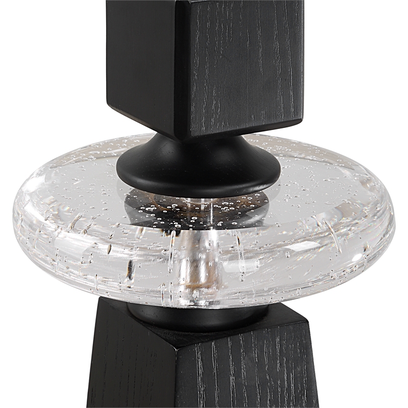 Uttermost Ebon Glow Floor Candleholders in Black (Set of 2)