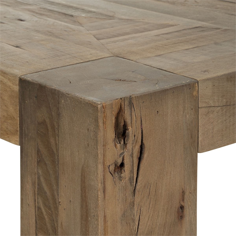 Uttermost Aldan Reclaimed Oak Wood Dining Table in Natural