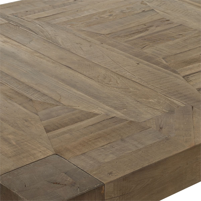 Uttermost Aldan Reclaimed Oak Wood Dining Table in Natural