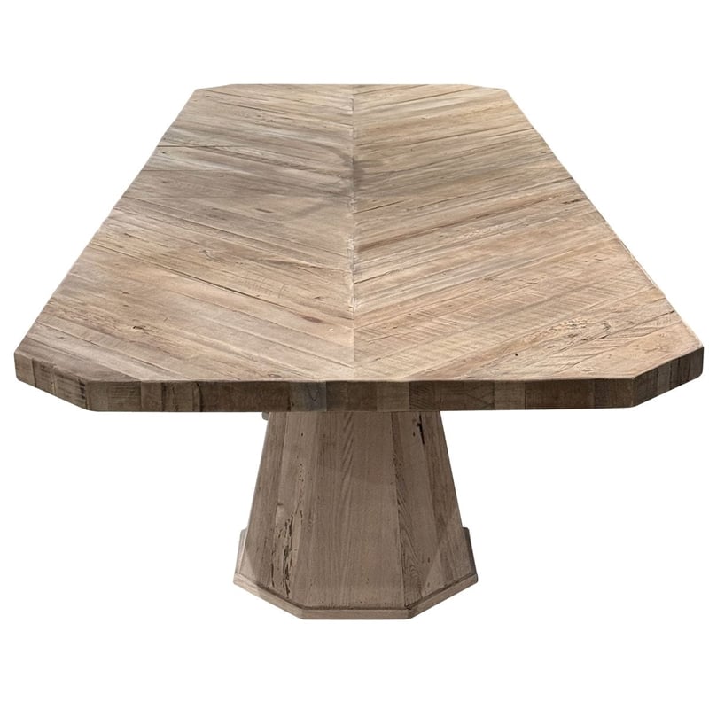 Uttermost Caledon Reclaimed Oak Wood Dining Table with Pedestal Base