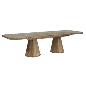 Uttermost Caledon Reclaimed Oak Wood Dining Table with Pedestal Base
