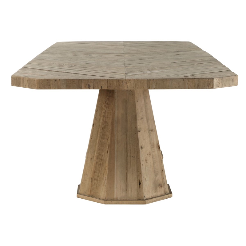 Uttermost Caledon Reclaimed Oak Wood Dining Table with Pedestal Base
