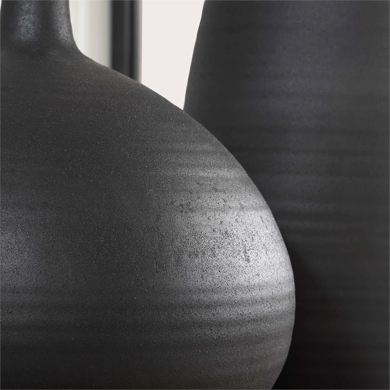 Uttermost Bower Black Vases (Set of 2)