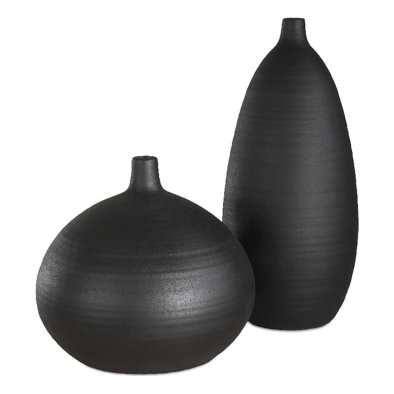 Uttermost Bower Black Vases (Set of 2)