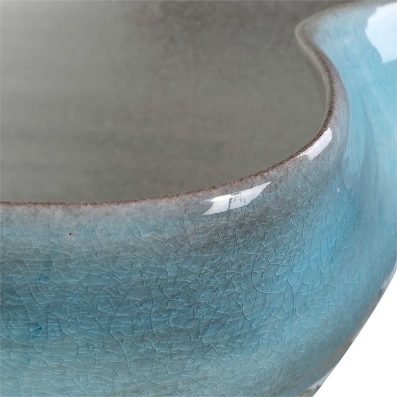 Uttermost Blue Crest Ceramic Bowl