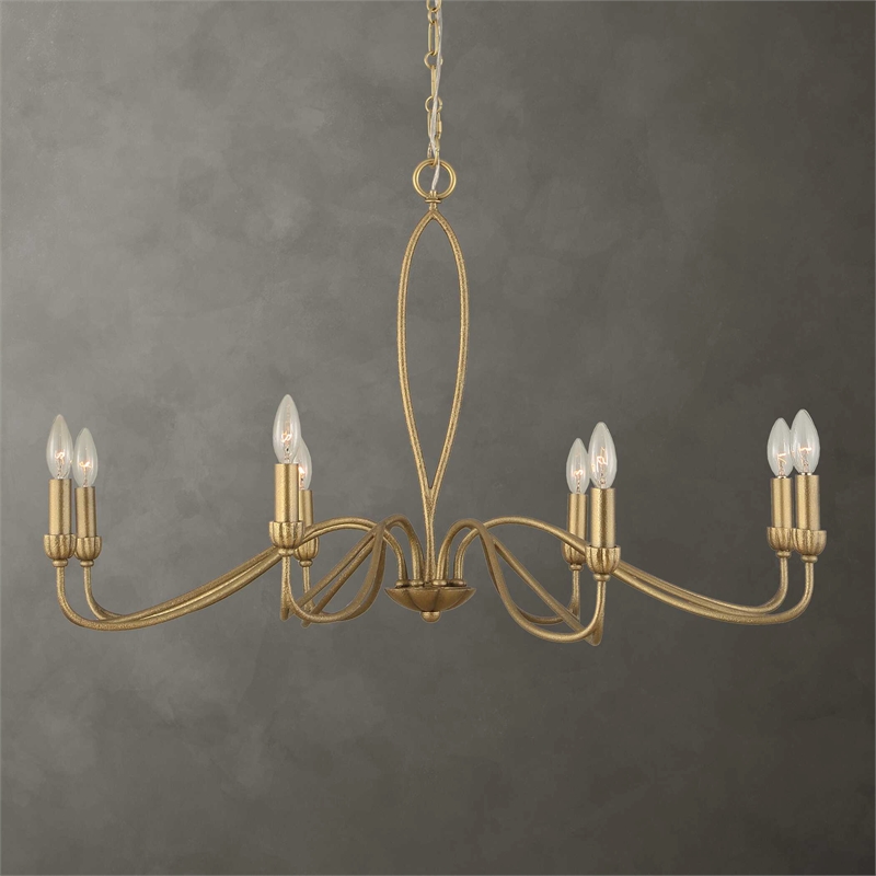 Uttermost Corella 8 Light Chandelier in Gold