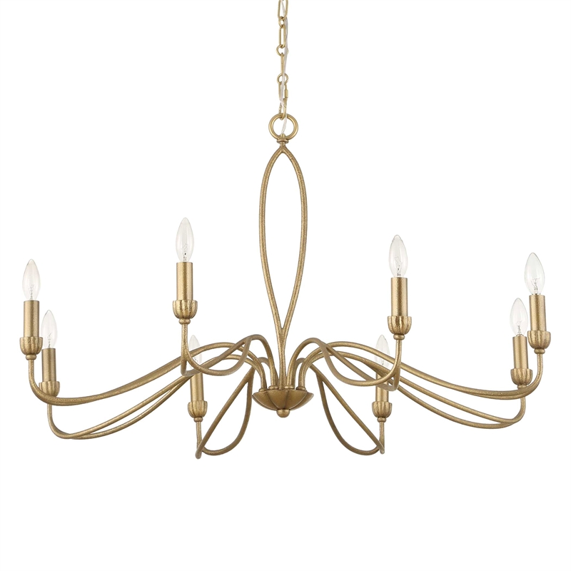 Uttermost Corella 8 Light Chandelier in Gold