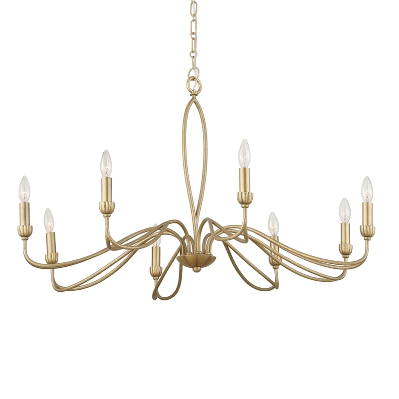 Uttermost Corella 8 Light Chandelier in Gold