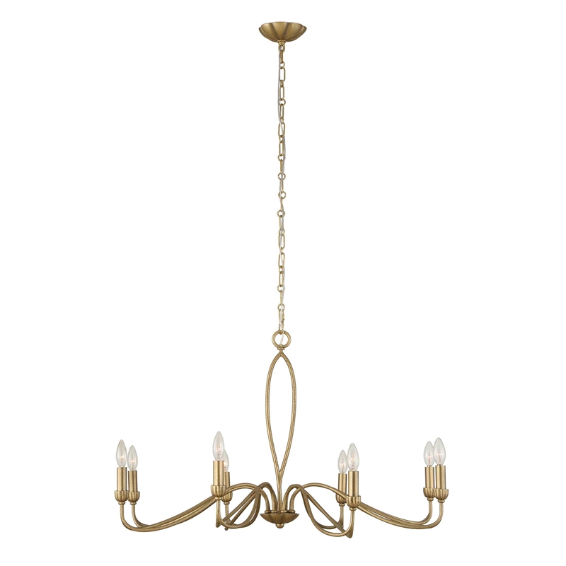 Uttermost Corella 8 Light Chandelier in Gold