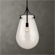 Uttermost Dewdrop 1 Light Glass Shade Pendant in Black